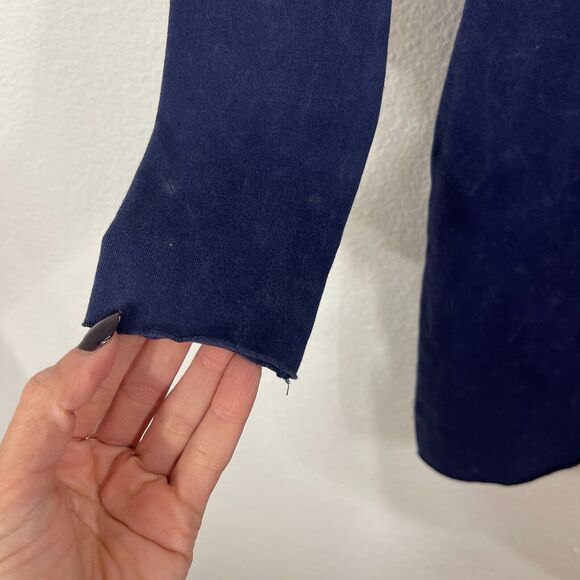 Forever‎ 21 Mini Bodycon Dress Womens S Navy Y2K Soft Grunge Stretch Raw Hem NWT - Picture 6 of 10